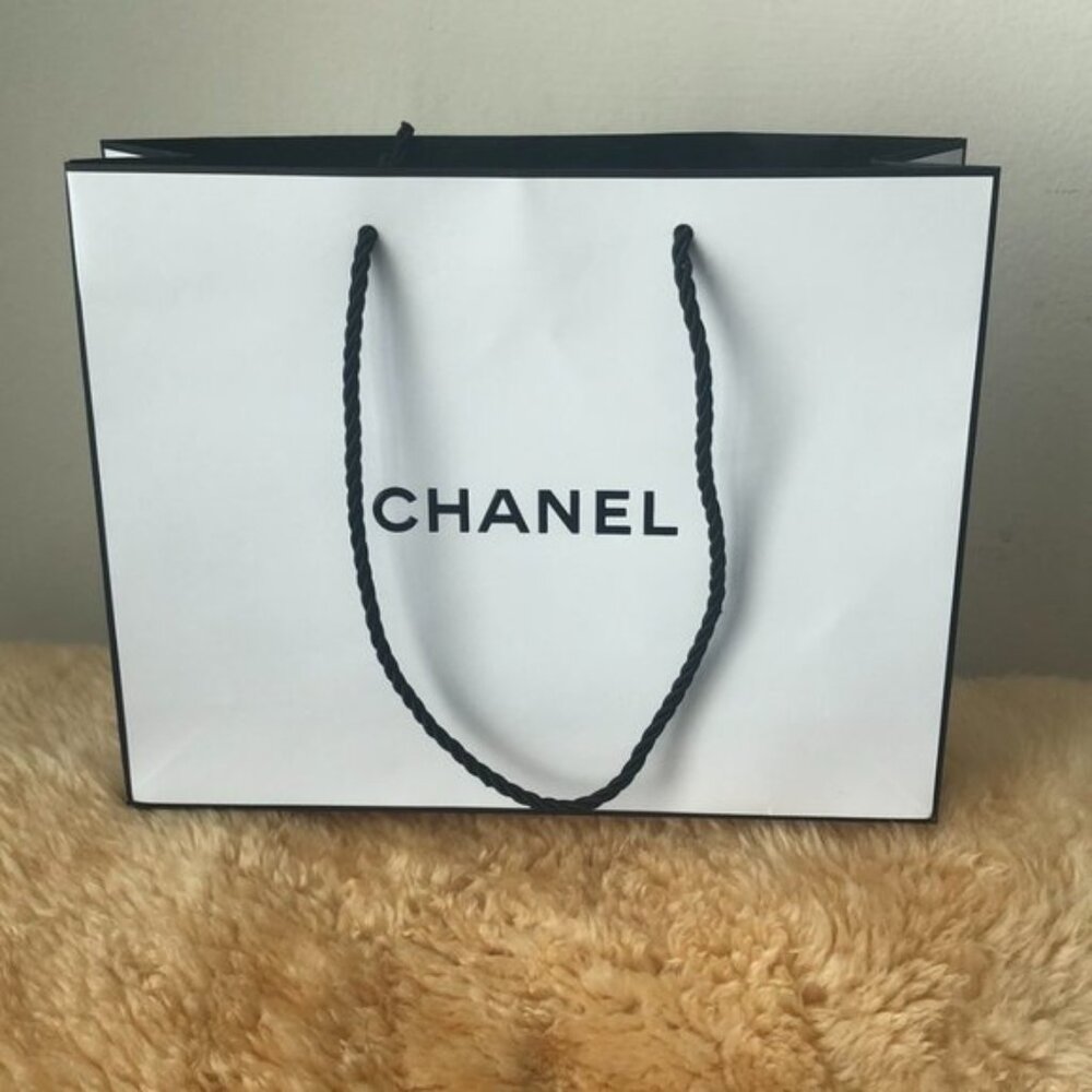 Original Paper Shopping bag white and black H-7.5" x W-10" x D- 2.5"